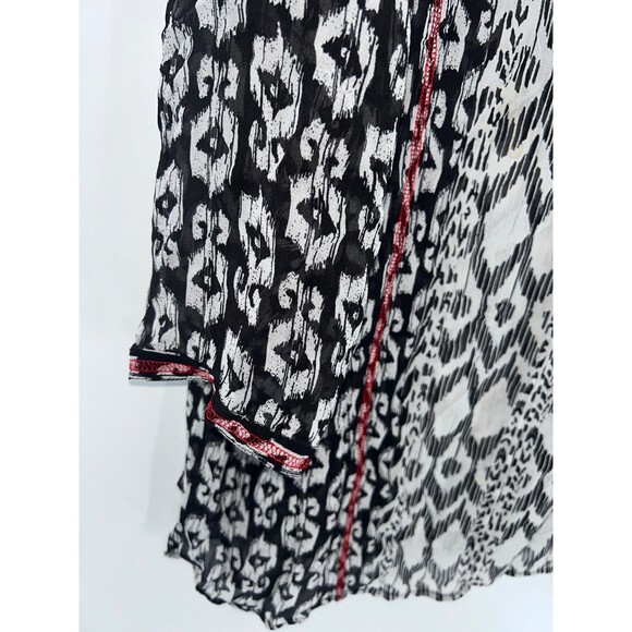 Women's Chico's Sheer Abstract Print 3/4 Sleeve Blouse Size 3 XL - Picture 6 of 7